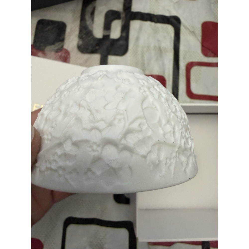 Bernardaud Limoges Lithophane Wedding Candle Holder Made in France Bisque White